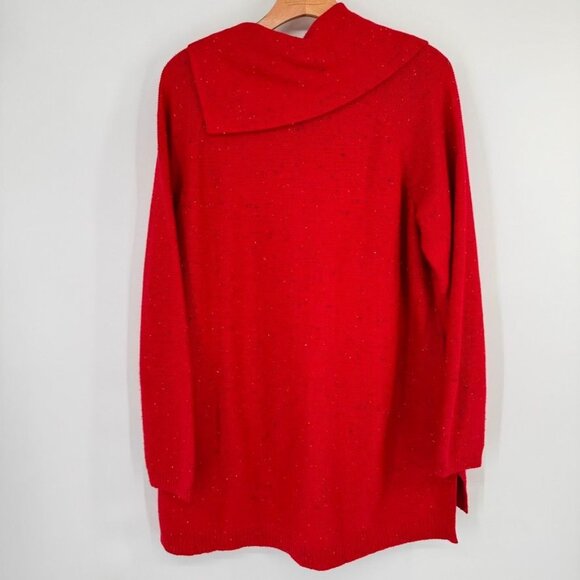 Talbots Plus Red speckled Sweater Womens size1X Cotton Blend zip collar - Picture 11 of 12